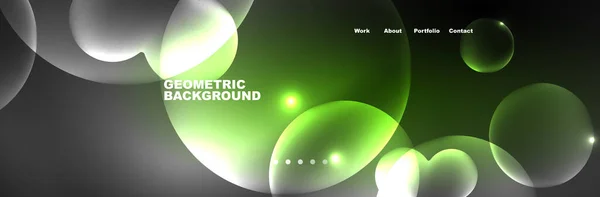 Néon Bulles Lumineuses Cercles Magique Concept Lumière Espace Énergie Abstrait — Image vectorielle