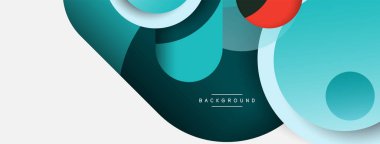 Vektör yuvarlak şekilli daireler minimum geometrik arkaplan. Duvar kağıdı afişi veya iniş sayfası için vektör illüstrasyonu