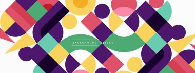 Minimum geometrik soyut arkaplan. Çember kare ve üçgen tasarım. Duvar kağıdı, afiş, arkaplan veya iniş için moda tekno iş şablonu