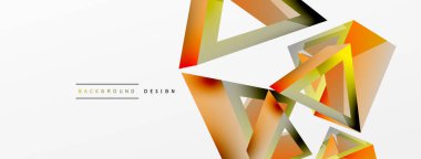 Üçgen soyut arkaplan. 3D vektör temel biçim teknolojisi veya iş konsepti bileşimi. Duvar kağıdı, afiş, arkaplan veya iniş için moda tekno iş şablonu