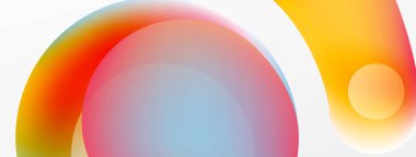 Fluid abstract background, round shapes and circle flowing design for wallpaper, banner, background or landing