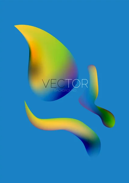 Fluid Water Drop Shape Composition Abstract Background Vector Illustration Banner — Stockvektor