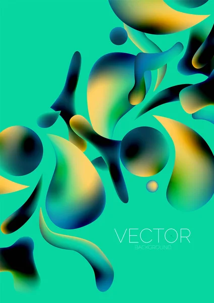 Fluid Water Drop Shape Composition Abstract Background Vector Illustration Banner — Vetor de Stock