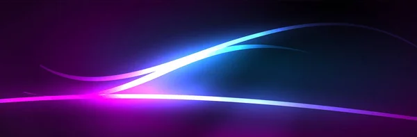 Blauwe Neon Gloeiende Lijnen Magische Energie Ruimte Licht Concept Abstracte — Stockvector