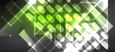 Arka plan duvar kağıtları, parlak çizgiler ve geometrik şekiller. Yapay Zeka teknolojisi, engelleme zinciri, iletişim, 5G, bilim, iş ve teknoloji konsepti için koyu duvar kağıdı