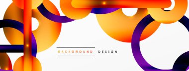 Minimum geometrik soyut arkaplan. Çember, çizgi ve yuvarlak şekiller tasarımı. Duvar kağıdı, afiş, arkaplan veya iniş için moda tekno iş şablonu