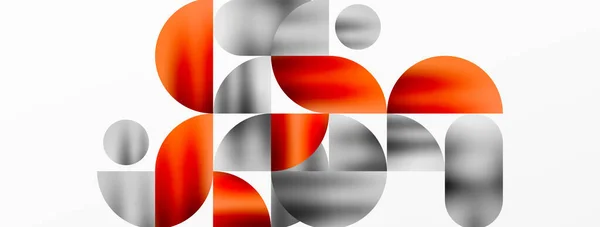 Círculo Fondo Geométrico Círculos Brillantes Color Metálico Formas Redondas Ilustración — Vector de stock