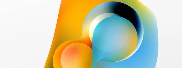 Fluid Abstract Background Liquid Color Gradients Composition Shapes Circle Flowing — Wektor stockowy