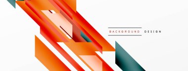 Minimum geometrik soyut arkaplan. Dinamik 3D çizgi kompozisyonu. Duvar kağıdı, afiş, arkaplan veya iniş için moda tekno iş şablonu