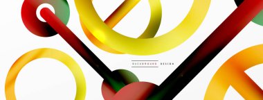 Minimum geometrik soyut arkaplan. Çember, çizgi ve yuvarlak şekiller tasarımı. Duvar kağıdı, afiş, arkaplan veya iniş için moda tekno iş şablonu