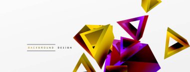 3d üçgen soyut arkaplan. Temel şekil teknolojisi ya da iş konsepti bileşimi. Duvar kağıdı, afiş, arkaplan veya iniş için moda tekno iş şablonu