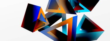 3d üçgen soyut arkaplan. Temel şekil teknolojisi ya da iş konsepti bileşimi. Duvar kağıdı, afiş, arkaplan veya iniş için moda tekno iş şablonu