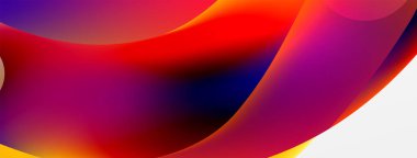 Fluid abstract background. Liquid color gradients composition. Round shapes and circle flowing design for wallpaper, banner, background or landing