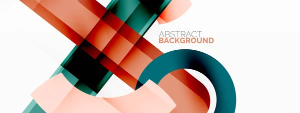 Minimalist Geometric Abstract Background Lines Circles Shadow Effects Composition Wallpaper — Stock Vector
