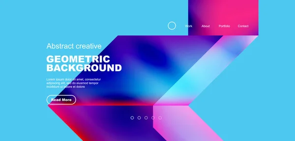 Triangles Fluid Gradients Abstract Landing Page Background Minimal Shapes Composition — Stock Vector