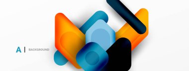 Minimum geometrik soyut arkaplan. Renkli geometrik bloklar. Çizgiler, kareler ve üçgenler duvar kağıdı bileşimi