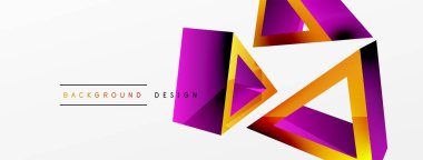 Üçgen soyut arkaplan. 3D vektör temel biçim teknolojisi veya iş konsepti bileşimi. Duvar kağıdı, afiş, arkaplan veya iniş için moda tekno iş şablonu