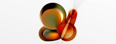 Fluid abstract background, round shapes and circle flowing design for wallpaper, banner, background or landing