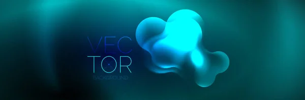 Glowing Neon Lights Abstract Shapes Composition Magic Energy Concept Template — Stock vektor