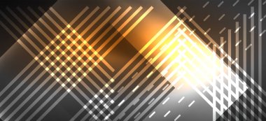 Arka plan duvar kağıtları, parlak çizgiler ve geometrik şekiller. Yapay Zeka teknolojisi, engelleme zinciri, iletişim, 5G, bilim, iş ve teknoloji konsepti için koyu duvar kağıdı