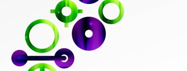 Minimum geometrik soyut arkaplan. Çember, çizgi ve yuvarlak şekiller tasarımı. Duvar kağıdı, afiş, arkaplan veya iniş için moda tekno iş şablonu