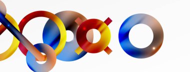 Minimum geometrik soyut arkaplan. Parlak ve parlak daire, çizgi ve yuvarlak şekiller tasarım. Duvar kağıdı, afiş, arkaplan veya iniş için moda tekno iş şablonu