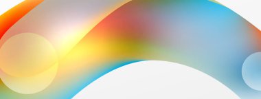 Fluid abstract background, round shapes and circle flowing design for wallpaper, banner, background or landing