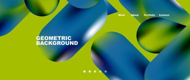 Landing page background template. Colorful plastic round shapes abstract composition. Vector illustration for wallpaper, banner, background