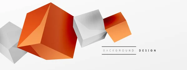 Vector Abstract Background Flying Cubes Composition Trendy Techno Business Template — 스톡 벡터
