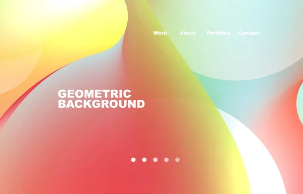 Landing Page Abstract Liquid Background Flowing Shapes Design Circle Web — Vettoriale Stock