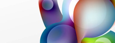 Fluid abstract background, round shapes and circle flowing design for wallpaper, banner, background or landing