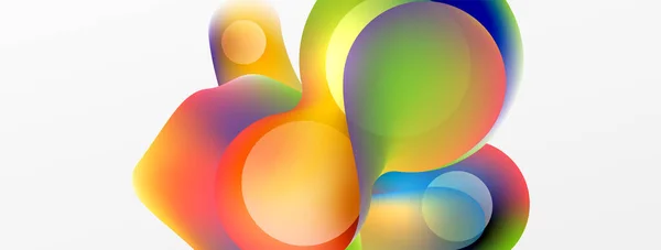 Флюидный Абстрактный Фон Состав Жидких Цветовых Градиентов Круглые Формы Дизайн — стоковый вектор