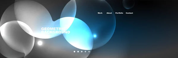 Néon Bulles Lumineuses Cercles Magique Concept Lumière Espace Énergie Abstrait — Image vectorielle
