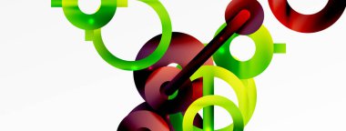 Minimum geometrik soyut arkaplan. Çember, çizgi ve yuvarlak şekiller tasarımı. Duvar kağıdı, afiş, arkaplan veya iniş için moda tekno iş şablonu