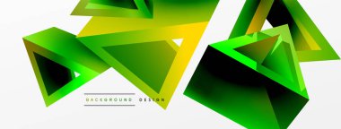 3d üçgen soyut arkaplan. Temel şekil teknolojisi ya da iş konsepti bileşimi. Duvar kağıdı, afiş, arkaplan veya iniş için moda tekno iş şablonu