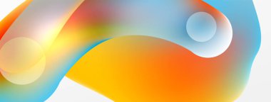 Fluid abstract background, round shapes and circle flowing design for wallpaper, banner, background or landing