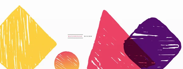 Abstract Background Hand Drawn Geometric Shape Square Circle Triangle Craft — Wektor stockowy