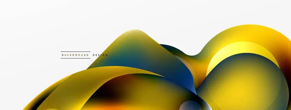 Fluid Abstract Background Liquid Color Gradients Composition Shapes Circle Flowing — Image vectorielle