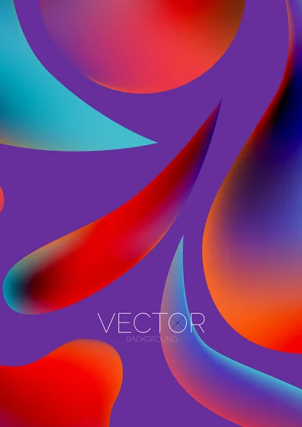 Fluid Water Drop Shape Composition Abstract Background Vector Illustration Banner — Stok Vektör