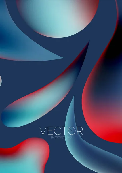 Fluid Water Drop Shape Composition Abstract Background Vector Illustration Banner — Stockvektor