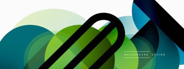 Yuvarlak üçgen çizgileri ve daireleri şekillendirir. Duvar kağıdı afişi arkaplanı veya iniş sayfası için Geometrik vektör çizimi