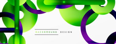 Minimum geometrik soyut arkaplan. Çember, çizgi ve yuvarlak şekiller tasarımı. Duvar kağıdı, afiş, arkaplan veya iniş için moda tekno iş şablonu