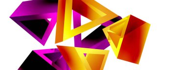 3d üçgen soyut arkaplan. Temel şekil teknolojisi ya da iş konsepti bileşimi. Duvar kağıdı, afiş, arkaplan veya iniş için moda tekno iş şablonu