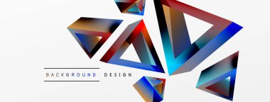 3d üçgen soyut arkaplan. Temel şekil teknolojisi ya da iş konsepti bileşimi. Duvar kağıdı, afiş, arkaplan veya iniş için moda tekno iş şablonu