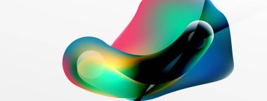 Fluid abstract background. Liquid color gradients composition. Round shapes and circle flowing design for wallpaper, banner, background or landing