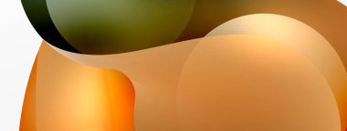 Fluid abstract background, round shapes and circle flowing design for wallpaper, banner, background or landing