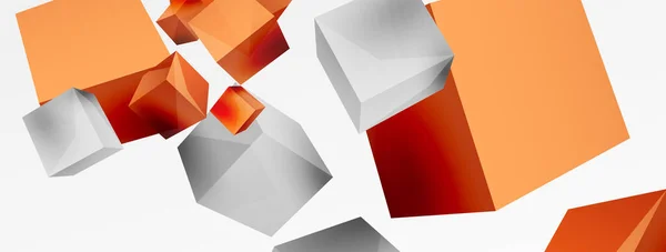 Cubes Vector Abstract Background Composition Square Shaped Basic Geometric Elements — ストックベクタ