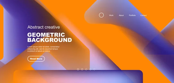 Fluid Gradient Dreiecke Landing Page Hintergrund Vektor Illustration Für Tapete — Stockvektor