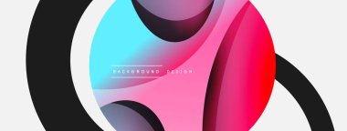 Yaratıcı geometrik duvar kağıdı. Asgari soyut arkaplan. Duvar kağıdı arkaplanı veya iniş sayfası için daire ve dalga kompozisyon vektör çizimi