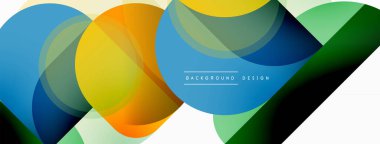 Yuvarlak üçgen çizgileri ve daireleri şekillendirir. Duvar kağıdı afişi arkaplanı veya iniş sayfası için Geometrik vektör çizimi